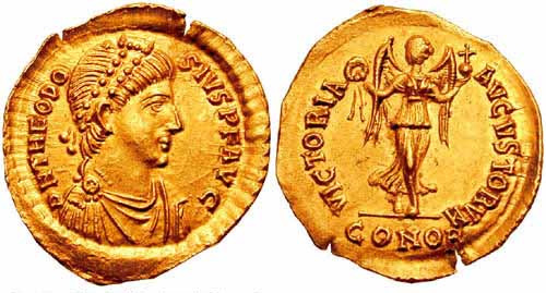 theodosius ist roman coin semissis